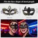 Masquerade Mask for Couples, Mardi Gras Mask for Women & Men