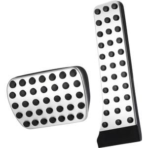 2pcs Gas and Brake Pedals Pads Cover Anti-Slip for Mercedes-Benz C E S GLC GLE GLK SLK CLS SL Class Stainless Steel Car Pedals Accessories No Drill Replacement