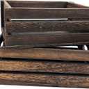 Rustic Vintage Finished 2 Packs Wooden Crate with Handles - Nesting Storage Display Organization Crate for Party Office Bedroom Kitchen and Closet