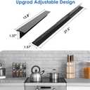 2 Pack Stove Gap Covers,Stove Gap Covers Stainless Steel,Gap Filler for Stove and Counter,Heat Resistant Oven Gap Filler,Adjustable Length 13.8" to 27.5" (T Shape)