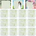FUHSY Flower Wall Backdrop White Rose Wedding Backdrop 3D Floral Wall 12 PCS 15X15 Inch Artificial Flower Wall Panels Flower Photo Background for Bridal Shower Party Arrangement Event Decorations