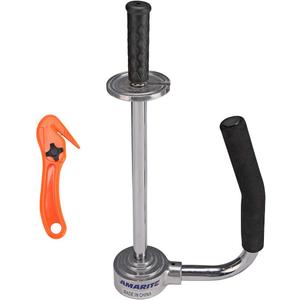 shrink wrap handle,Industrial Stretch Film Dispenser including Film Cutters,Suitable for 11" to 21.5" film height Pallet Wrap.Top Quality Stainless Steel, Tough, Durable