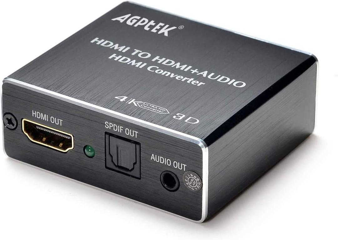 4K x 2K HDMI Audio Extractor Splitter, HDMI to HDMI Audio Converter Adapter Support Ultra HD 4K Toslink Optical Audio Output and 3.5mm Audio with Optical Fiber Cable