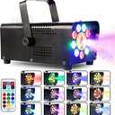 ATDAWN Fog Machine With 9 LED Lights, Wireless Remote Control, Smoke Machine With 12 Colors for Stage Party Effect, Halloween Wedding Special Event