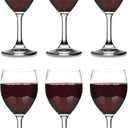 Vikko 8.5 Ounce Small Wine Glasses Set of 6, Fancy Red and White Wine Glass, Durable Stem, Copas De Vino Dishwasher Safe