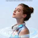 JISULIFE Portable Neck Fan, Hands-Free Bladeless, 5 Speeds, 4000 mAh Battery Operated Wearable Personal Fan, Twistable, Rechargeable, Gift for Women Men-Grey