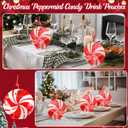 Jingmore 50 Set 8 oz Drink Pouches with Straws Heavy-duty Zipper Reclosable Liquor Smoothie Bags Cute Treat Packing Bags for Festive Parties DIY Gifts Daily Use(Candy,Red and White)
