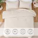 Love's cabin Beige Full Comforter Set, 3-Piece Prewashed Full Size Bedding Set with 1 Comforter (79" x 90") and 2 Pillowcases (20" x 26"), Lightweight & Breathable Bed Set for All Seasons | Soft, Breathable, Lightweight, Comfortable