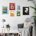 11x14 Picture Frame with Mat for 8x10, Wavy Edge Wooden Real Glass Photo Frame for Wall Hanging, Red, 1 Pack
