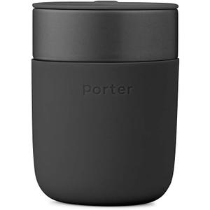 W&P Porter Travel Coffee Mug with Protective Silicone Sleeve | 12 Ounce Charcoal | Reusable Cup for Coffee or Tea | Portable Ceramic Mug with BPA-Free Press-Fit Lid | Dishwasher Safe | On-the-Go