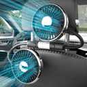 Dual-Head USB Car Fan for Backseat, 360 Rotatable Quiet Cooling with LED Light, 3 Speeds USB-Powered Headrest Accessory for Kids & Passengers