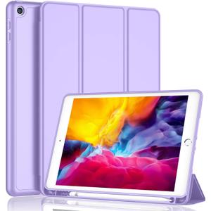 iMieet iPad 9.7 Case (2018/2017 Model, 6th/5th Generation), Smart Cover with Pencil Holder and Soft Baby Skin Silicone Back and Full Body Protection, Auto Wake/Sleep Cover (Clove Purple)