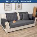 Eismodra Armrest Couch /Sofa /Backrest Covers,Anti-Slip Armchair Slipcovers for Dogs Cats Pet Loveseat Recliner Leather L Shaped,Dark Gray 28 x 28 Inches (Only 1 Piece)