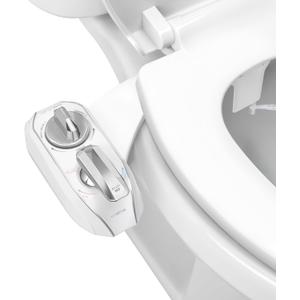 LUXE Bidet NEO 320 Plus - Warm Water, Dual Nozzle, Non-Electric Bidet Attachment for Toilet Seat, Patented Slide-In Install, 360 Self-Clean, EZ-Lift to Clean, Feminine & Rear Wash (Chrome)