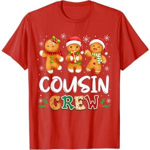 Cousin Crew Christmas Pajama Shirt Gingerbread Man T-Shirt, Size 3XL