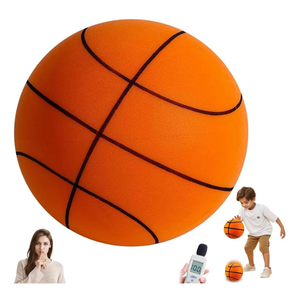 Silent Basketball Size 7 (29.5"), Soft Foam Indoor Basketball for Quiet Dribbling and Training, Grooved Airless Pro PU Foam Ball, Soundless Indoor Activities