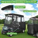 10L0L 2 Passenger Golf Cart Enclosure fit Yamaha G14 G16 G22 G29 Drive/Drive 2, 600D Heavy Duty Yamaha Rain Cover with Clear PVC Windshield, Side Mirror Openings, Waterproof/UV Block Oxford Cloth