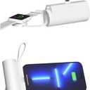 3-in-1 Wireless Charging Station for iPhone, Apple Watch & AirPods, Compact & Portable, Multi-Function Charging Dock, Watch Charging Cable with Lanyard, Emergency Charging Solution (White)