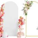 Wokceer 6 FT Wedding Arch Backdrop Stand and White Arch Cover Metal Arch Stand with Arch Stand Cover for Birthday Party Wedding Ceremony Bridal Baby Shower Event Decor, DoorCover, White