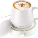 SWEETFULL Mug Warmer for Coffee and Tea Coffee Mug Warmer Set W/Mug and Lid Coffee Warmer As Coffee Gifts for Desk Office Coffee Lovers. 20W Cup Warmer Candle Warmer Auto Shut Off