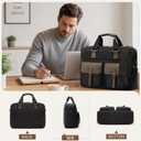 RAINSMORE Messenger Bag for Men 15.6 Inch Laptop Bag Canvas Briefcase for Work College