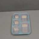 Snackle Box Containers, Stainless Steel 5 Compartments Divided Serving Tray with Lid, Removable LeakProof Portable Bento Box for Fruit Candy Nuts Food - School, Picnic and TravelGreen