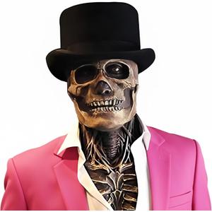 Bulex Skull Mask - Scary Full Head Skeleton Headgear - Realistic Halloween Cosplay Latex Horror Mask (Black)