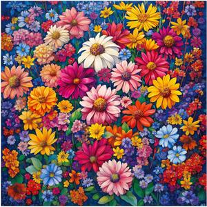 ALL4JIG Flowers Fun Jigsaw Puzzles for Adults and Kids, 1000 Pieces, Christmas Secret Santa Gift, White Elephant Gifts, Number Partitioned for Easy Solving