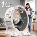 White 48'' XL Cat Wheel - Cat Wheels for Indoor Cats Which Doesn't Negatively Affect Your Cat's Spine - 15.7'' Extra Wide White Exercise Wheel - Fits 2 Cats Side-by-Side