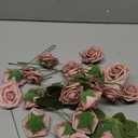 Dusty Rose Artificial Flowers 25pcs, Dusty Rose Flowers for Centerpieces DIY Wedding Decorations, Real Looking Dusty Pink Flowers with Stems for Valentine's Day Dessert Table Decor