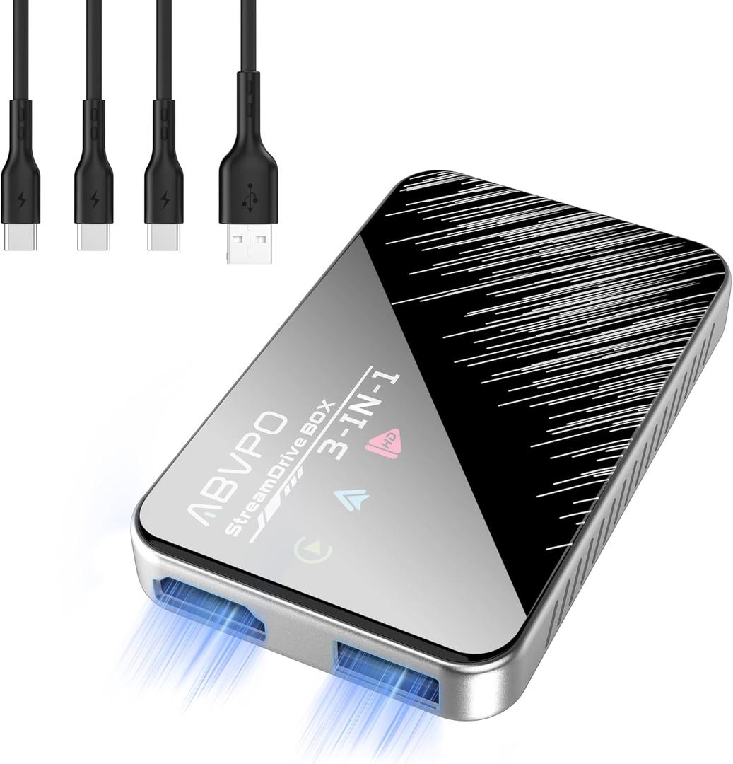 3-in-1 Wireless CarPlay Adapter & Android Auto, Plug & Play, Bluetooth 5.0, Plug in a TV Stick to Streaming Box for Netflix/YouTube/TikTok with 4K Video, for OEM Wired CarPlay/Android Auto Cars