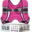 Zeerun Weighted Vest for Women & Men with Reflective Stripe and Adjustable Buckle, Comfortable & Durable Rucking Vest for Walking, Running & Strength Training (12 lb, Pink)
