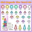 40PCS Magnetic Tiles Mini Travel Essentials Toddler Toys with Case Set, Preschool Montessori Education Magnetic Building Blocks Games Sensory Toys for 3 4 5 Year Old Boys Girls Birthday Gifts