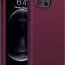 Miracase Designed for iPhone 13 Pro Max Case with Screen Protector, [Soft Anti-Scratch Microfiber Lining], Shockproof Liquid Silicone Rubber Phone Case Cover 6.7 inch(Wine Red)