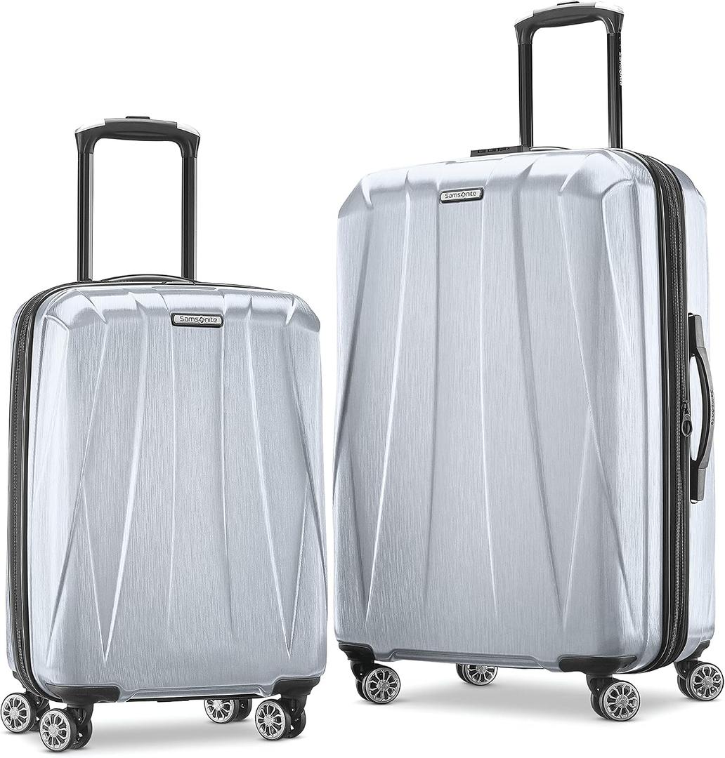 Samsonite Centric 2 Hardside Expandable Luggage with Spinner Wheels, Silver, 2-Piece Set (20/24), Size: 2-Piece Set (Carry-on/Medium)