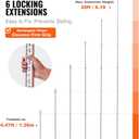 VEVOR Aluminum Grade 20-Feet Telescopic Measuring Rod, Double-Sided Scale 1/10ft Leveling Rod Stick with Bubble Level & Carrying Bag for Houses, Walls, Floor