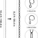 Generic 16.5 FT Matte Black Rain Chain with Hooks - Rain Chains for Outside - Adjustable Rain Catcher Chains with Bell for Eaves Drainage - Easy Install (Black), YL001