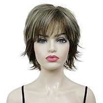 Lydell Short Layered Shaggy Full Synthetic Wig Wigs 12TT26 Brown Highlights