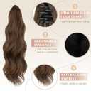 FELENDY 16" Ponytail Extension Long Curly Wavy Ponytails Clip in Claw Hair Extension Pony Tails Natural Looking Synthetic Hairpiece for Women Light Brown