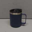 ALOUFEA 12oz Stainless Steel Insulated Coffee Mug with Handle, Double Wall Vacuum Travel Mug, Tumbler Cup with Sliding Lid, Navy