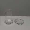 NUPTIO Hurricane Candle Holder for Centerpiece: Set of 2 Clear Pillar Candleholders with Open Ended Cylinders - Glass Candle Plates with Chimneys for Home Party Wedding Table Decor