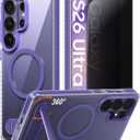 JUESHITUO Magnetic Stand for Samsung Galaxy S26 Ultra Case Clear, Fit for MagSafe, 16FT Military-Grade Protection,with Privacy Screen ProtectorX1,Camera Guard for S26 Ultra Case-Purple