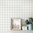 Plaid Wallpaper Neutral Wallpaper 393"17.3" Checkered Wall Paper Peel and Stick Modern Beige Contact Paper for Cabinets Vinyl Renter Friendly Waterproof Self-Adhesive Bathroom Kitchen Bedroom
