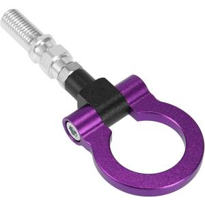 X AUTOHAUX Purple Aluminum Alloy Front Bumper Trailer Ring Eye Towing Tow Hook Screw