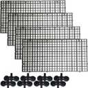 TIHOOD 4PCS Aquarium Divider Tray Plastic Grid Aquarium Egg Crate Light Diffuser, Fish Tank Divider Filter Bottom Isolation with 8PCS Sucker Clip