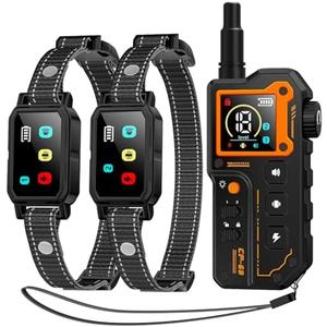 AI Dog Shock Collar 2 Dogs (10-120Lbs) - 3300FT Dog Training Collar with Remote, IPX7 Waterproof Collar with Beep, Vibration, Safe Shock for Large Medium Small Dogs, Keypad Lock and Flashing Light