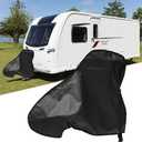 Caravan Hitch Cover, Trailer Hitch Lock Covers - Universal Waterproof Breathable Tow Hitch Cover for Caravan, Tongue Jack Cover, PVC Trailer Towing Ball Coupling Lock Covers