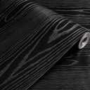 Self Adhesive Vinyl Flooring Roll, 23.6 in x 196.9 in Peel and Stick Vinyl Sheet Flooring, 32.3 Sq Ft Floor Covering for Kitchen, Bathroom, Laundry Room and Entryway (Black Wood Grain)