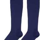 3 Pairs Compression Socks for Women & Men Circulation 15-20 mmHg Support for Athletic Running Cycling (Small-Medium, Navy)