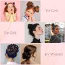 Hair Bun 100% Human Hair Natural Straight Messy Bun Hair Piece with Elastic Scrunchie for Women & Girls- 2 PCS Jet Black